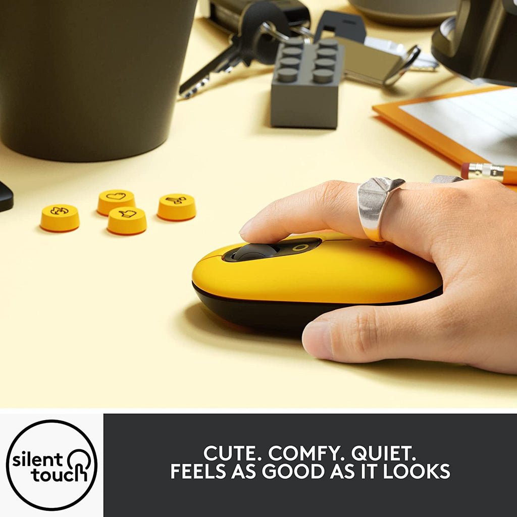 Logitech POP Optical Wireless Mouse - Yellow
