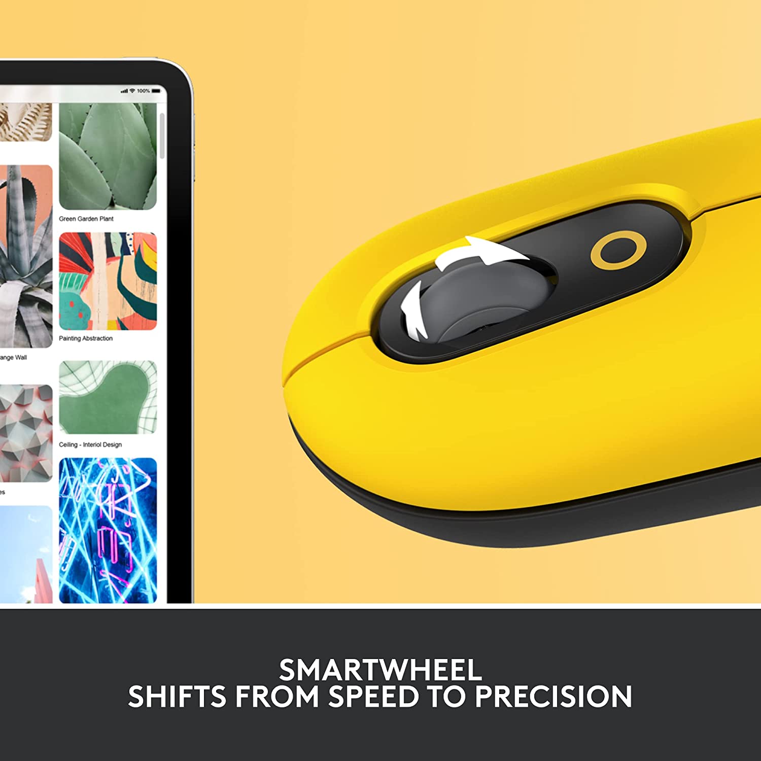 Logitech POP Optical Wireless Mouse - Yellow