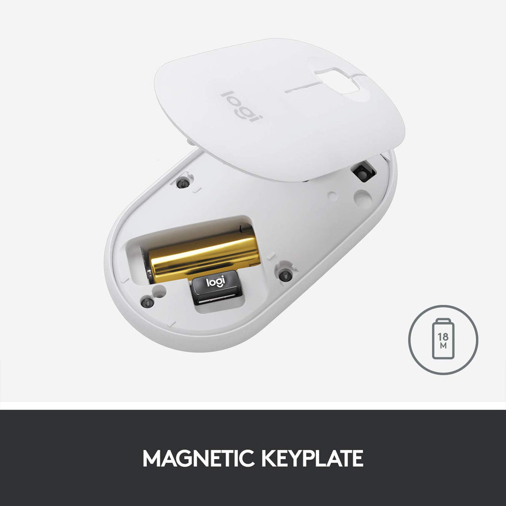Logitech Pebble M350 Wireless Optical Silent Mouse with Dual Connectivity - White