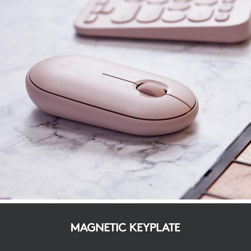 Logitech Pebble M350 Wireless Optical Silent Mouse with Dual Connectivity - Rose