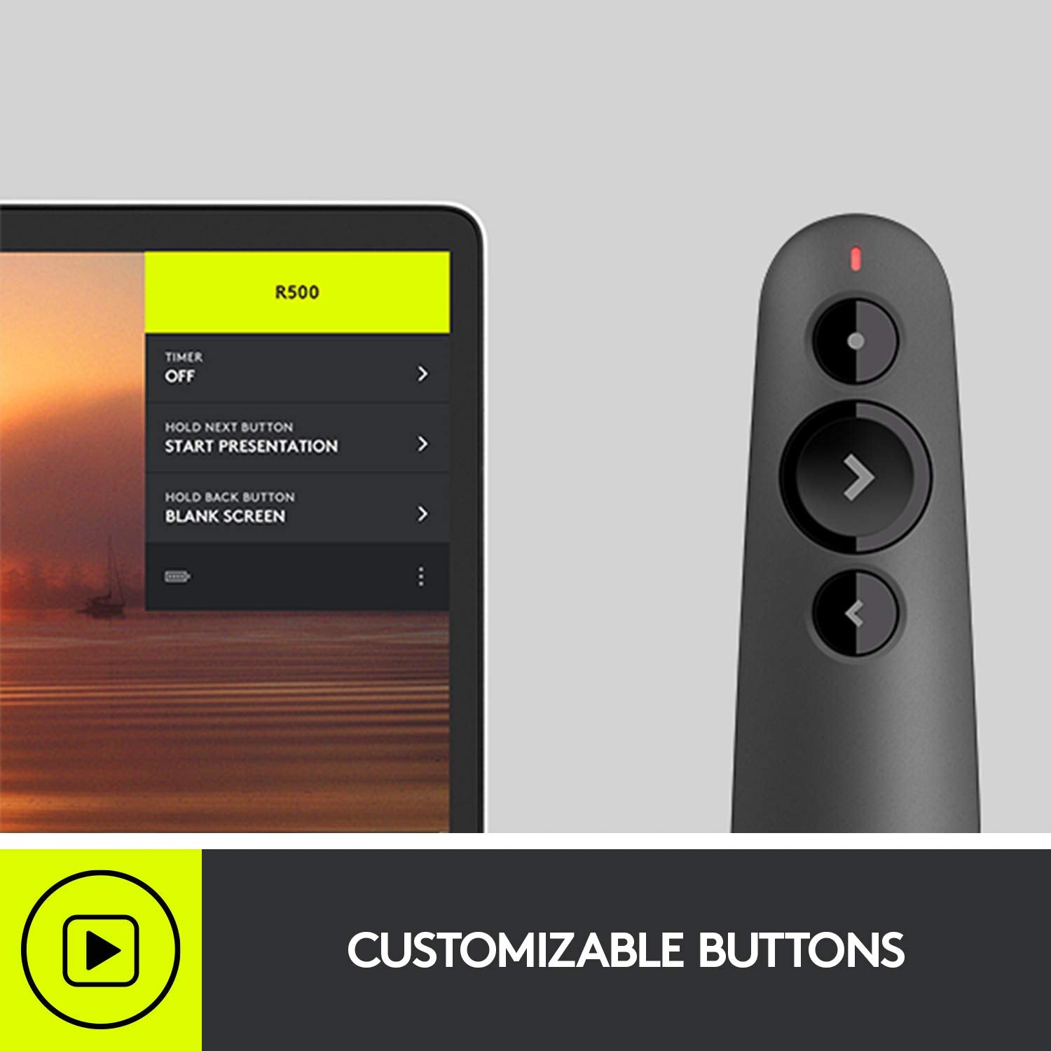 Logitech R500s Wireless Laser Presentation Remote With Broad Compatibility - Graphite