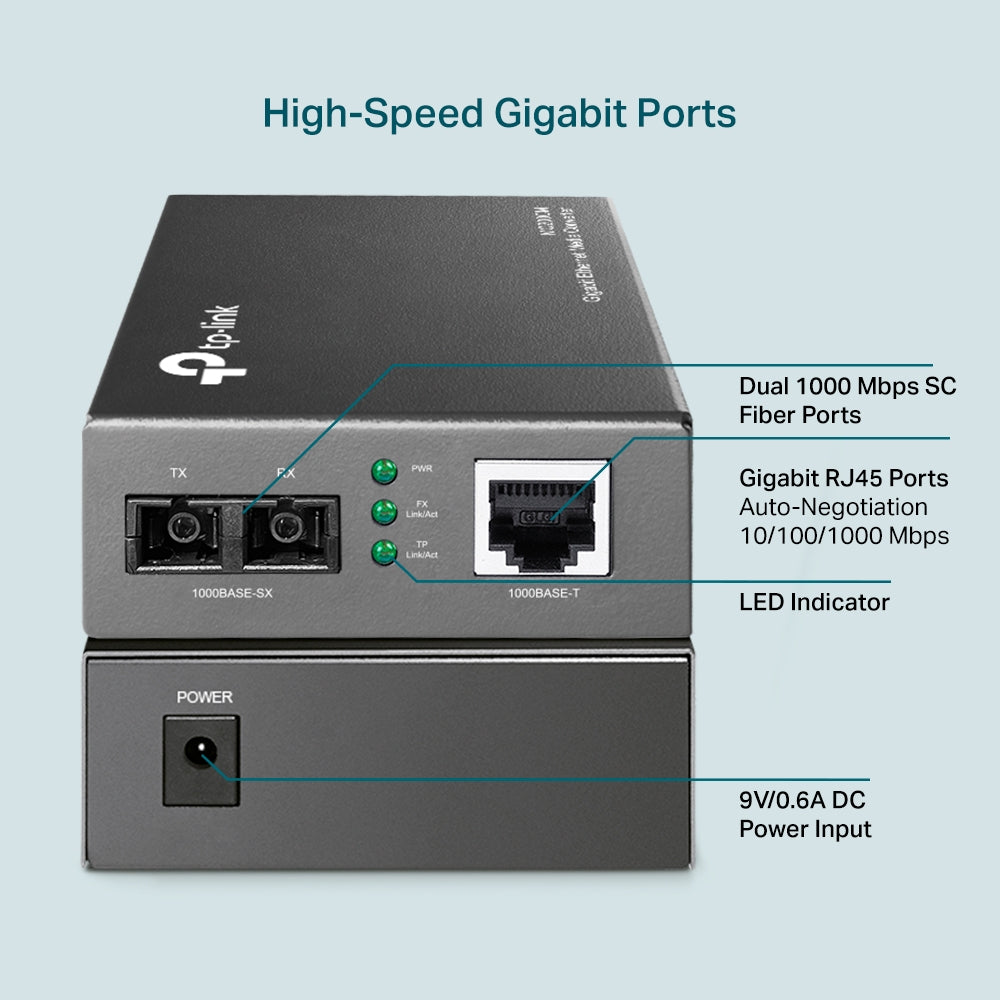 TP-Link MC200CM 10/100/1000Mbps Gigabit Ethernet Multi-Mode Media Converter