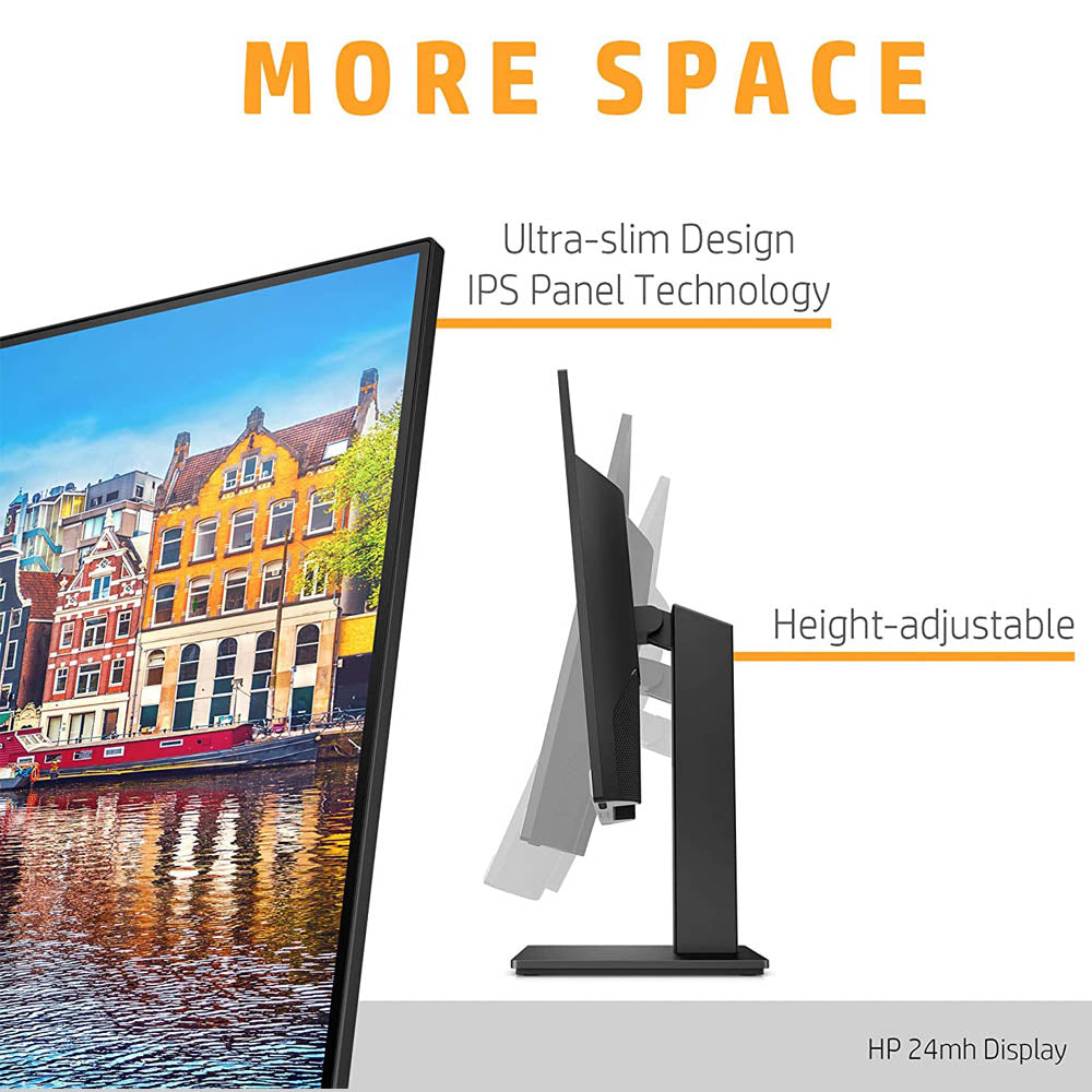 HP 24mh 24-inch Full-HD IPS Monitor with Integrated Speakers and LED Backlighting