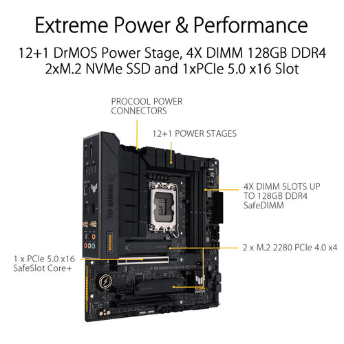 ASUS TUF GAMING B760M-PLUS WIFI II D4 LGA 1700 Micro-ATX Gaming Motherboard