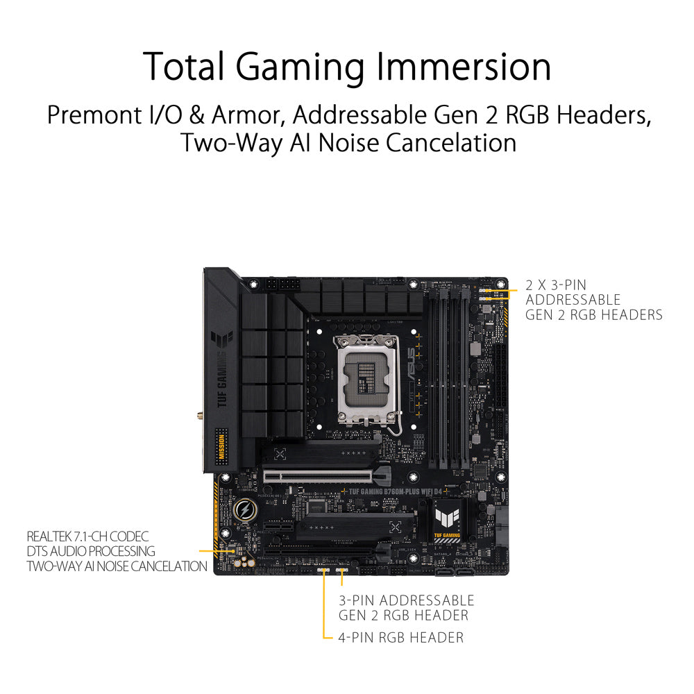 ASUS TUF GAMING B760M-PLUS WIFI II D4 LGA 1700 Micro-ATX Gaming Motherboard