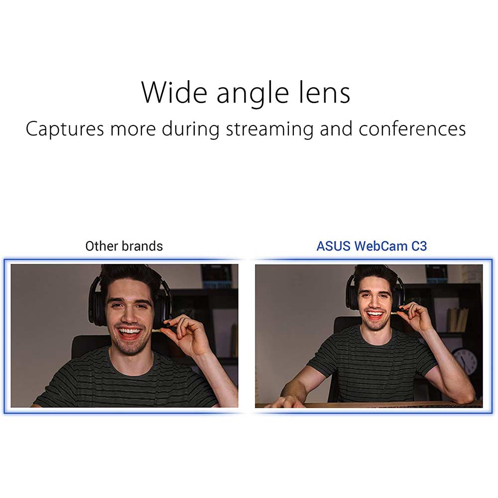 ASUS Webcam C3 1080P HD Web Camera with Built-in Mic and 360° Rotation
