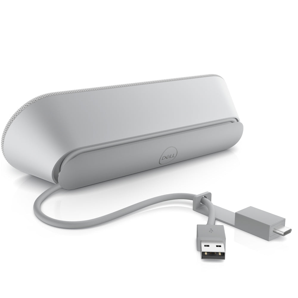 Dell SP3022 True Stereo Active Noise Cancellation Full Duplex Audio Wired Speakerphone - Silver Gray