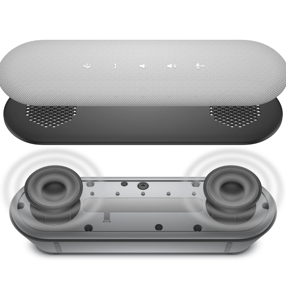 Dell SP3022 True Stereo Active Noise Cancellation Full Duplex Audio Wired Speakerphone - Silver Gray