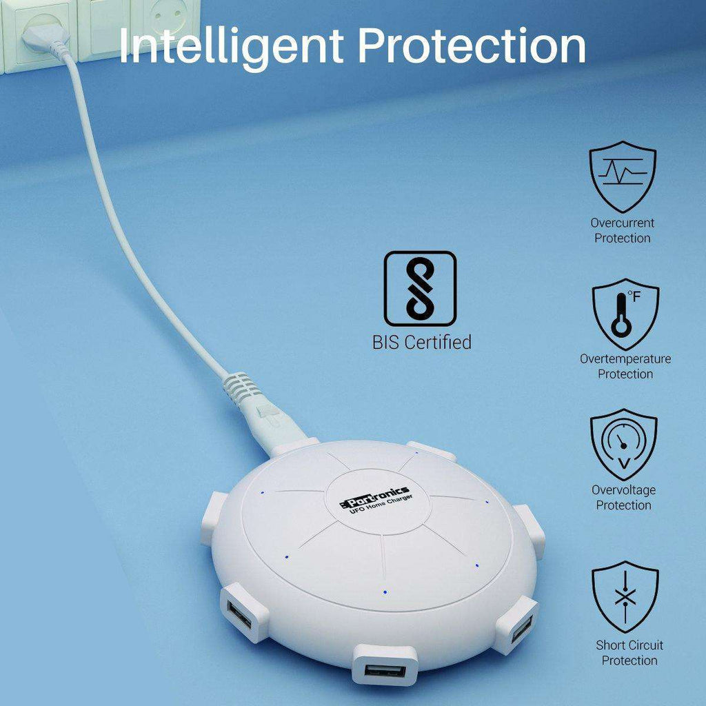 Portronics UFO Home Charging Station USB Hub with Six Ports and Fast charging