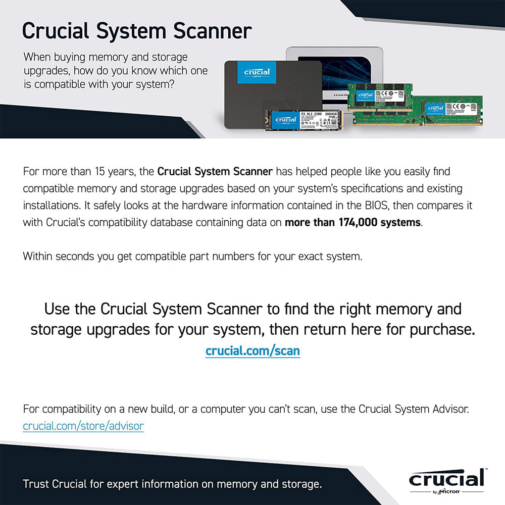 Crucial 16GB DDR4 RAM 3200MHz CL22 UDIMM Desktop Memory