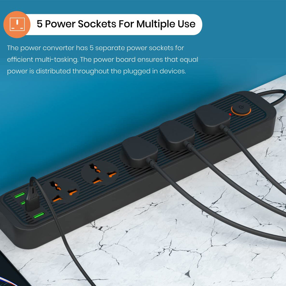 Portronics Power Plate 6 Power Converter with Short Circuit Protection