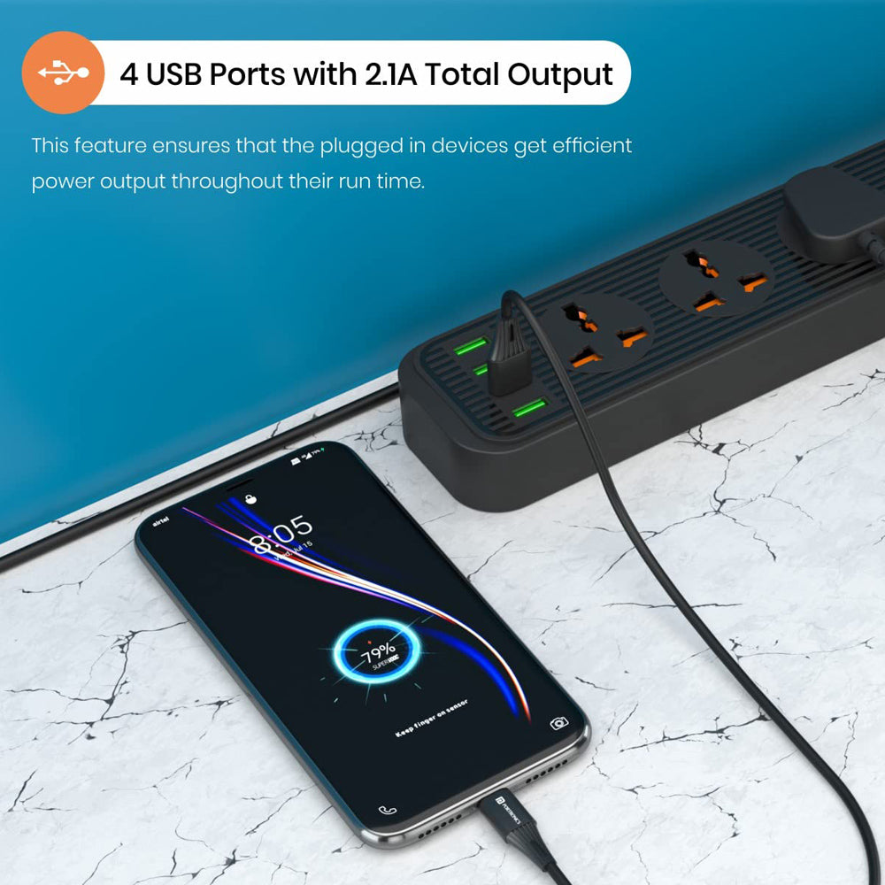 Portronics Power Plate 6 Power Converter with Short Circuit Protection
