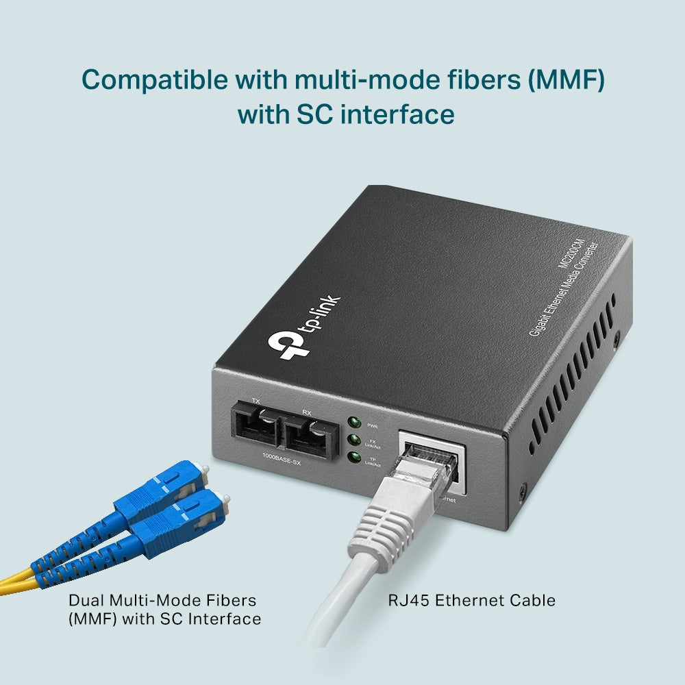 TP-Link MC200CM 10/100/1000Mbps Gigabit Ethernet Multi-Mode Media Converter
